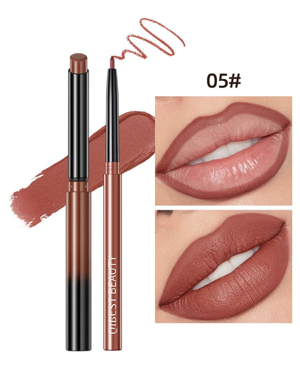QIBEST Matte Nude Lipstick Pen Long Lasting Lipliner Lip Pencil Waterproof Lip Liner Contour Sexy Red Lip Makeup Set For Women