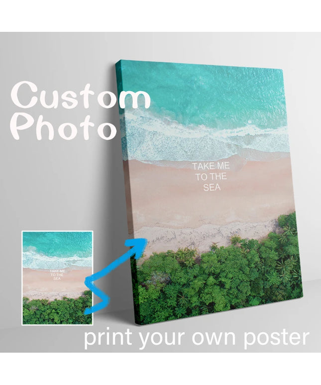 1pcs Custom Canvas Print Your Own Poster Impression Photo Personalized Painting for Wall Art Decorative Pictures Gift With Frame