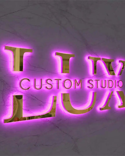 Custom Metal illuminated Backlit Signs 3D Letters For Business Logo Salon Storefront Reception Office Outdoor Decor Dropshipping