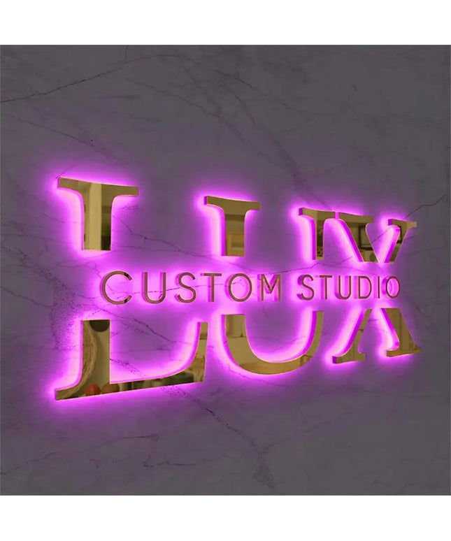 Custom Metal illuminated Backlit Signs 3D Letters For Business Logo Salon Storefront Reception Office Outdoor Decor Dropshipping