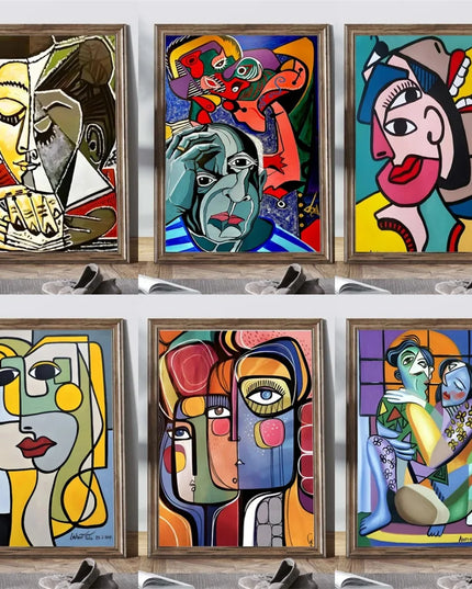 Artist Pablo Picasso Classic Art Canvas Paintings Prints Poster Cubist Style Abstract Character Wall Art Painting for Home Decor