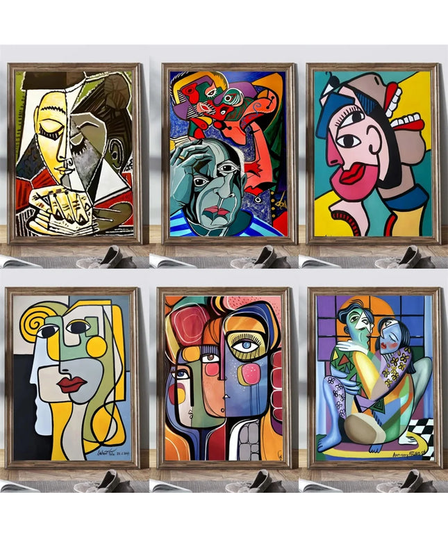 Artist Pablo Picasso Classic Art Canvas Paintings Prints Poster Cubist Style Abstract Character Wall Art Painting for Home Decor
