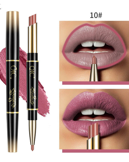 2 IN 1 Lip Liner Waterproof Nude Matte Lipstick Pencil Sexy Red Long Lasting Double Ended Lipliner Makeup Cosmetics For Women