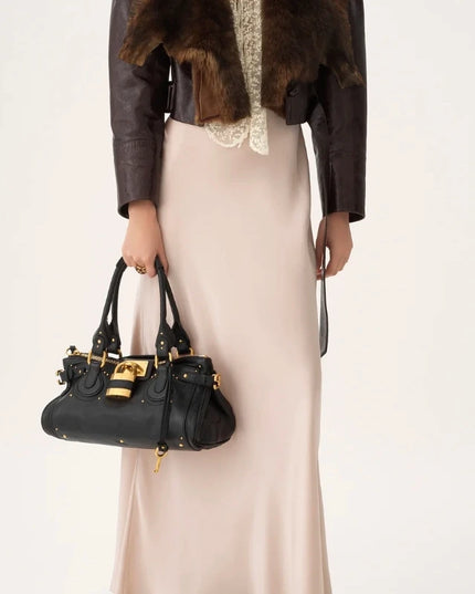 PADDINGTON BAG, Women's Uni Bag, Fashionable Top Handle Tote Bag with Golden Lock, Luxury Design Shoulder Handbags for Ladies