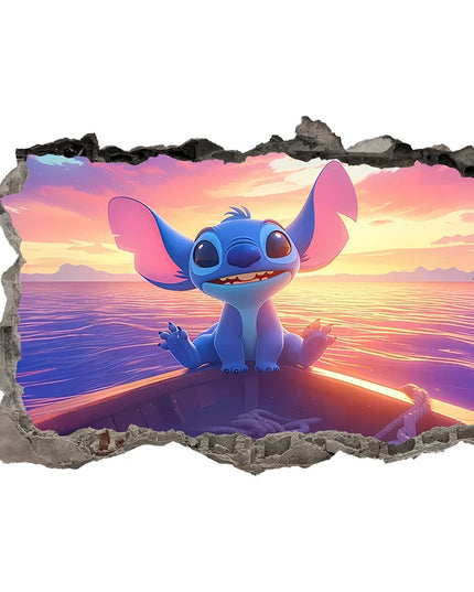 Cartoon Lilo & Stitch Wall Stickers For Kid's Room Kindergarten Living Room Wall Decoration Movie Anime Poster Stickers