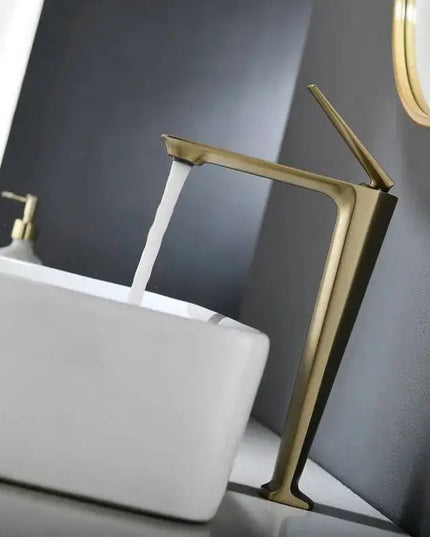 Rose Basin Brushed Gold Tall Bathroom Hot And Cold Black Sink Faucet Deck Mounted Toilet Mixer Water Tap