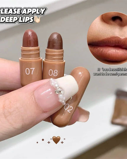 ‌10 Color Smooth Brown Toned Capsule Lipstick Set Lasting Matte Velvet‌ Mini Lip Balm Smudge Proof Highly Pigment Lip Makeup Kit