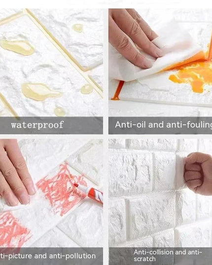 70cmx2m Meter Foam 3D Wall Stickers Self Adhesive Panel Home Decor Living Room Bedroom House Decoration Bathroom Brick Wallpaper