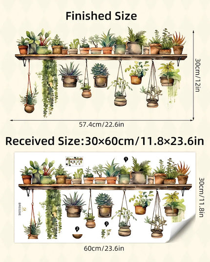 Multiple Flower Shelf Potted Furniture Wall Stickers Home Decor Accessories Living Room Bedroom Decoration Kids Room Wall Decals