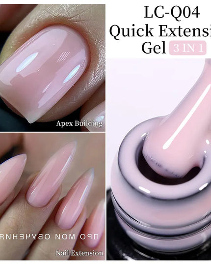 LILYCUTE 15ML Quick Extension Gel Nail Polish Nude Milk White Color Finger Prolong Acrylic Crystal Construction Hard Gel Varnish