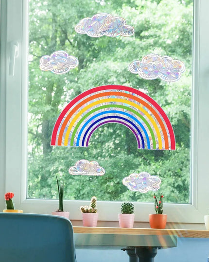 Rainbow Clouds, Sunlight Refraction, Dazzling Glass Display Windows, Home Decoration, Wall Stickers, Window Stickers