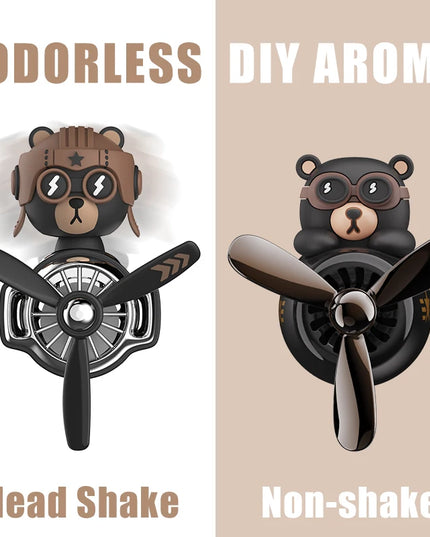 DIY aroma odorless car accessories interor decorations inside ornament plane pilot bear car air fresheners vent clip men cartoon