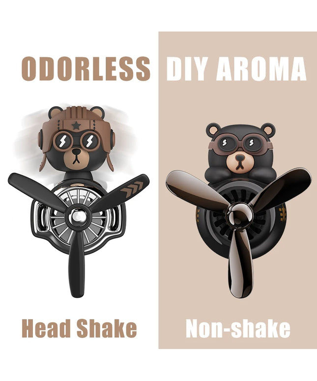 DIY aroma odorless car accessories interor decorations inside ornament plane pilot bear car air fresheners vent clip men cartoon