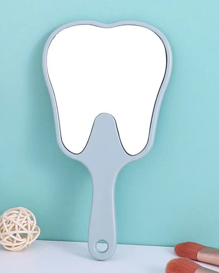 1PC Tooth Shaped Handheld Mirror Cute Makeup Mirror Durable High Definition Dental Mirrors Gifts