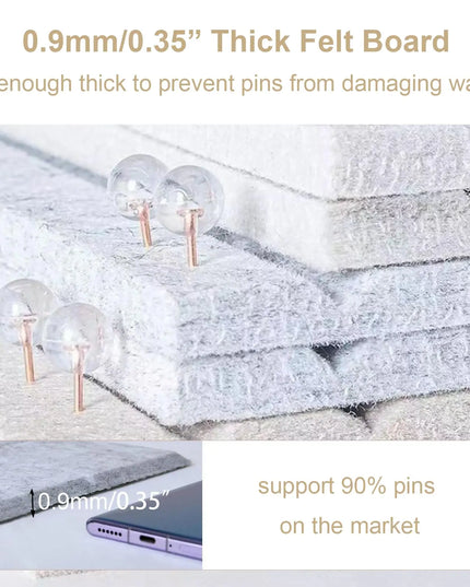 Thickened Decorative Felt Cork Board Large Bulletin Board Foldable Photo Display Board for School Home Office Walls Decor