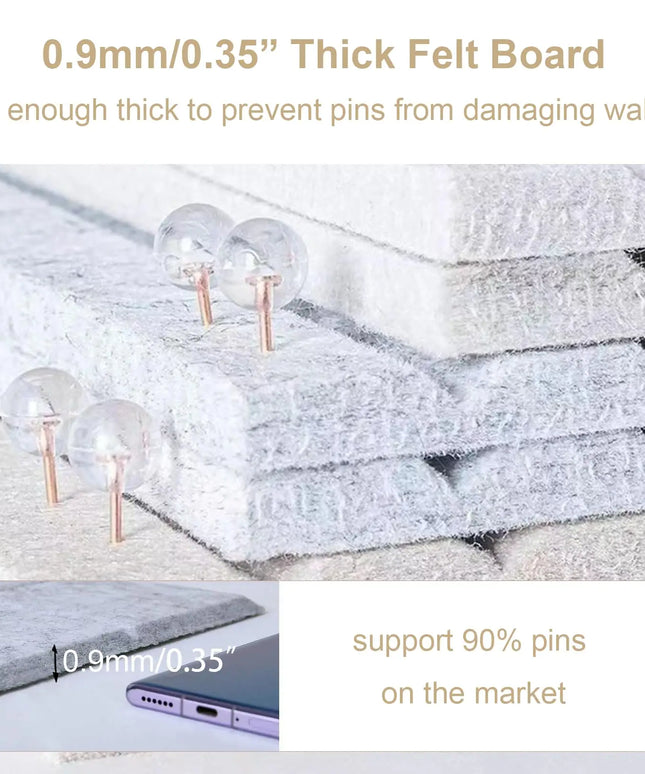 Thickened Decorative Felt Cork Board Large Bulletin Board Foldable Photo Display Board for School Home Office Walls Decor