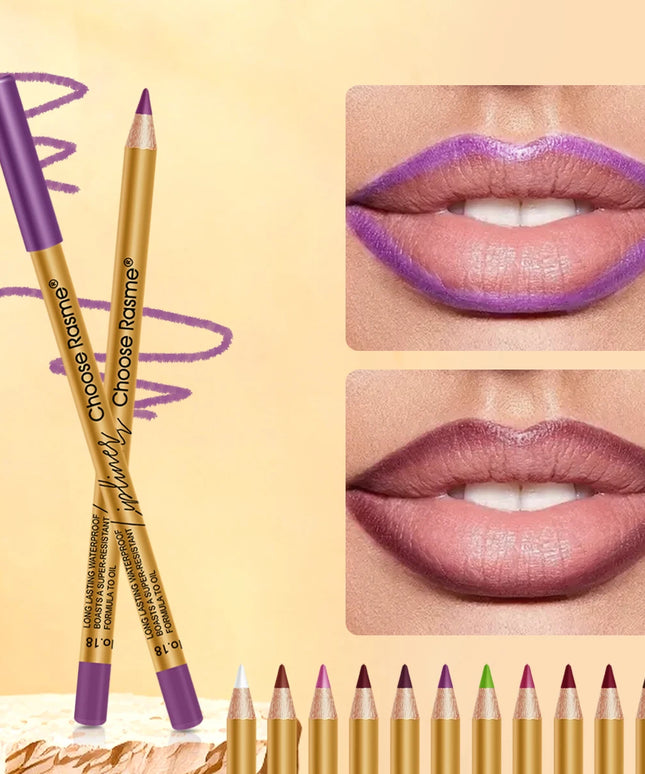 12-color matte lip liner, plumps lips, long-lasting, waterproof, smudge-proof, a must-have for dates and parties