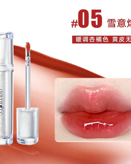 Judydoll Ice Iron Lip Glaze Lipsticks Non-Stick Cups Mirror Shine Watery Lip Lotion Metal Brush Head Makeup Cosmetics