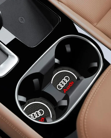 2Pcs Car Coaster Water Cup Bottle Holder Anti-slip Pad Mat For Audi Sline A6 C5 C6 C7 C8 A4 B5 B6 B7 B8 B9 S3 S4 S5 Q3 8U Q5 8R
