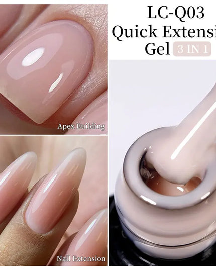 LILYCUTE 15ML Quick Extension Gel Nail Polish Nude Milk White Color Finger Prolong Acrylic Crystal Construction Hard Gel Varnish