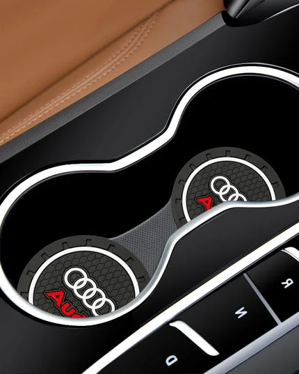 2pcs Silicone Car Coaster Water Cup Bottle Non Slip Pad Anti-Slip Mats For Audi Sline S6 S7 SQ5 SQ7 A3 A4 A5 A6 A7 A8L Q3 Q4 Q5
