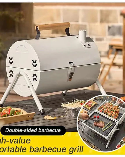Portable Charcoal Grill Tabletop Outdoor Barbecue Smoker Small BBQ Grill for Outdoor Cooking Backyard Camping Picnics Beach