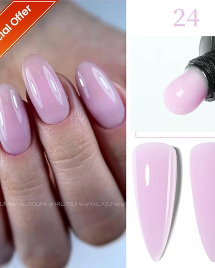 LILYCUTE 15ML Quick Extension Gel Nail Polish Nude Milk White Color Finger Prolong Acrylic Crystal Construction Hard Gel Varnish