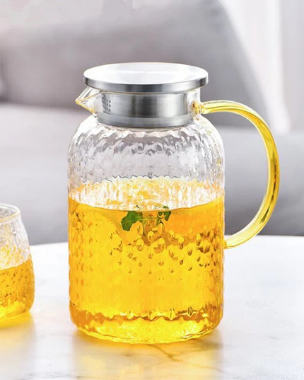 1.2L 1.5L 1.8L 2L Heat Resistant Explosion-Proof Glass Juice Jug Water Cup Cold Kettle Heated Container Canteen Clear Teapot