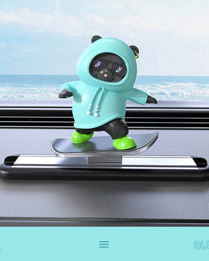 New Dashboard Car Decorations Skateboard Bear Magnetic Parking Number Plate Creative Car Cartoon Interior Interior Accessories