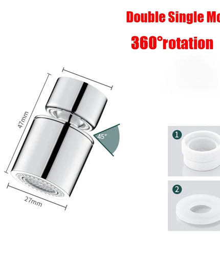 360°Universal Kitchen Faucet Anti-splash Aerator Bathroom Tap Rotatable Faucet 2 Mode Tap Nozzle Bubbler Kitchen Sink Faucet
