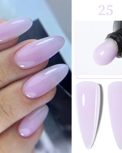 LILYCUTE 15ML Quick Extension Gel Nail Polish Nude Milk White Color Finger Prolong Acrylic Crystal Construction Hard Gel Varnish