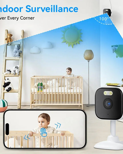 5MP HD Indoor Security Camera 2.4G/5G WiFi IP Surveillance Cam with Color Night Vision Human Detection 2-Way Audio O-KAM Pro APP