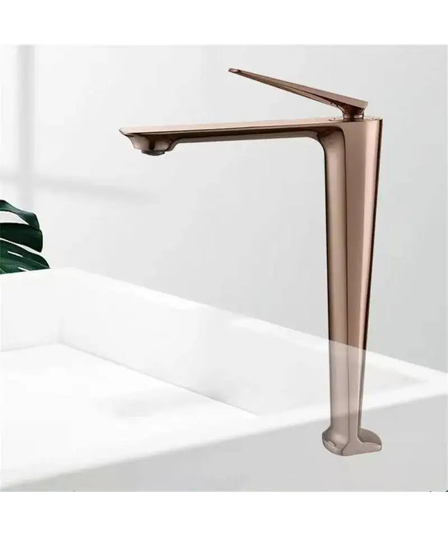 Rose Basin Brushed Gold Tall Bathroom Hot And Cold Black Sink Faucet Deck Mounted Toilet Mixer Water Tap