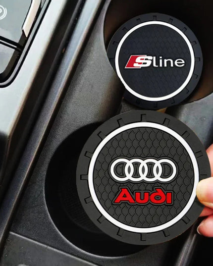 2Pcs Car Coaster Water Cup Bottle Holder Anti-slip Pad Mat For Audi Sline A6 C5 C6 C7 C8 A4 B5 B6 B7 B8 B9 S3 S4 S5 Q3 8U Q5 8R