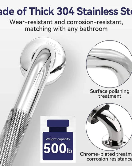 Bathroom Tub Toilet Handrail Grab Bar Stainless Steel 300/400/500Mm Anti Slip Shower Safety Support Handle Towel Rack