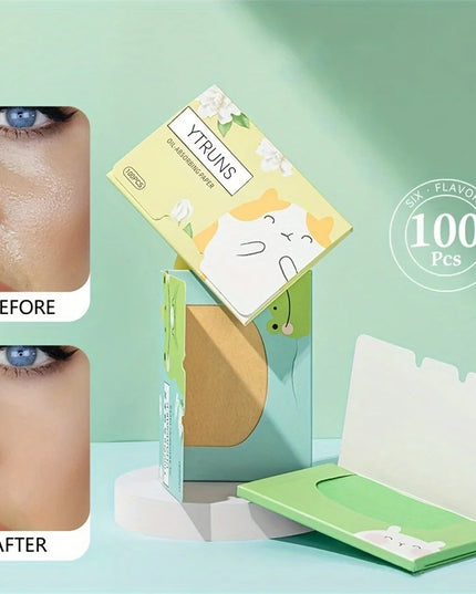 100 Pieces Of Oil Blotting Papers For Long-Lasting Effective Deep Pore Oil Control, Gentle Instant Oil Control For Face