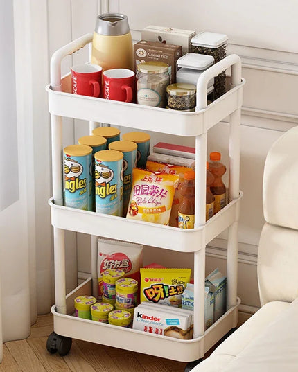 Household Multi-layer Small Cart Storage Rack Floor To Floor Kitchen Bedroom Bathroom Storage Rack Storage Rack With Wheels