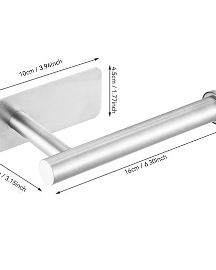 1pc Stainless SteelPaper Towel Holder for Kitchen, Adhesive Under Cabinet Paper Towel Roll Rack for Bathroom Towel