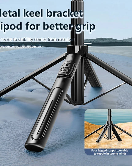 FANGTUOSI 2025 NEW 130cm four-legged Selfie Stick Tripod for Smartphone Camera With Phone stand Bluetooth shutter For Live video