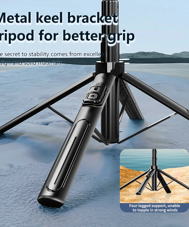 FANGTUOSI 2025 NEW 130cm four-legged Selfie Stick Tripod for Smartphone Camera With Phone stand Bluetooth shutter For Live video