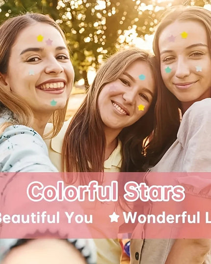 Superstar Hydrocolloid Pimple Patches - Cute Star-Shaped Cover, Colorful & Shiny, Pimple Patches for Face