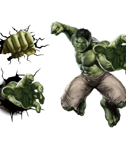 Spiderman Super Captain America Hulk Heroes Wall Stickers For Kids Room Home Bedroom PVC Decor Cartoon Movie Mural Art Decals
