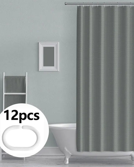 Shower Curtain Waterproof Mildew-proof with 12 Hooks Modern Shower Plant Printed Curtain Set For Bathroom Bathroom