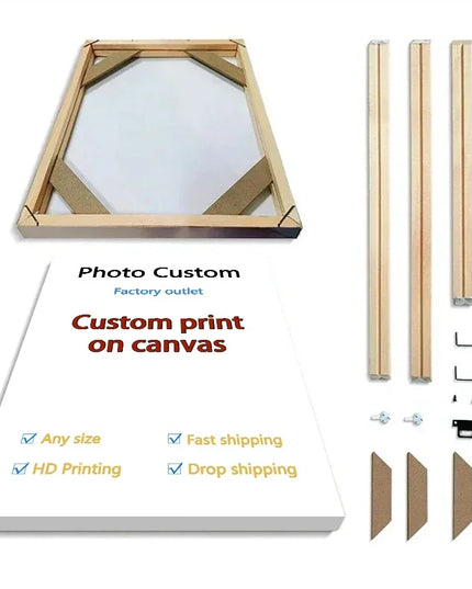 YWDECOR Custom Big Size Painting Canvas HD Print Your Picture Personalized Wall Art Poster Photo for Living Room Home Decor Gift