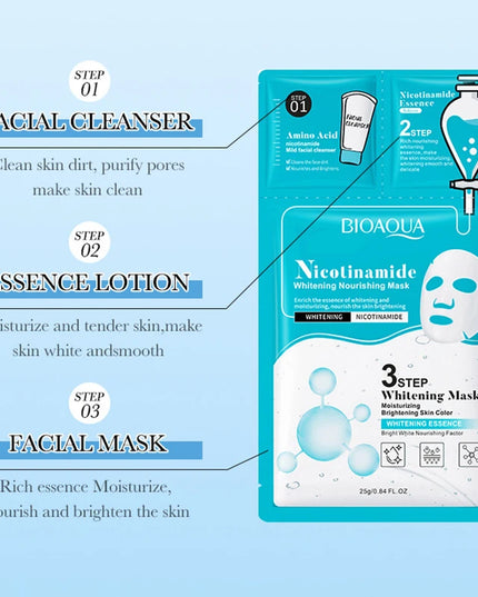 5pcs BIOAQUA Hyaluronic Acid Collagen Face Mask Sets Moisturizing Anti-aging Whitening Facial Masks Skin Care Products