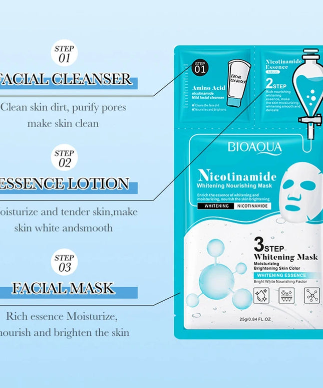 5pcs BIOAQUA Hyaluronic Acid Collagen Face Mask Sets Moisturizing Anti-aging Whitening Facial Masks Skin Care Products