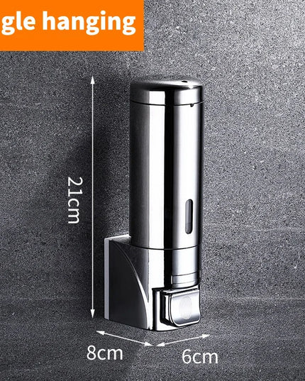 Stainless Steel Soap Dispenser Wall Mounted Bathroom Shampoo Shower Gel Dispenser Container Bottle Bathroom Kitchen Accessories