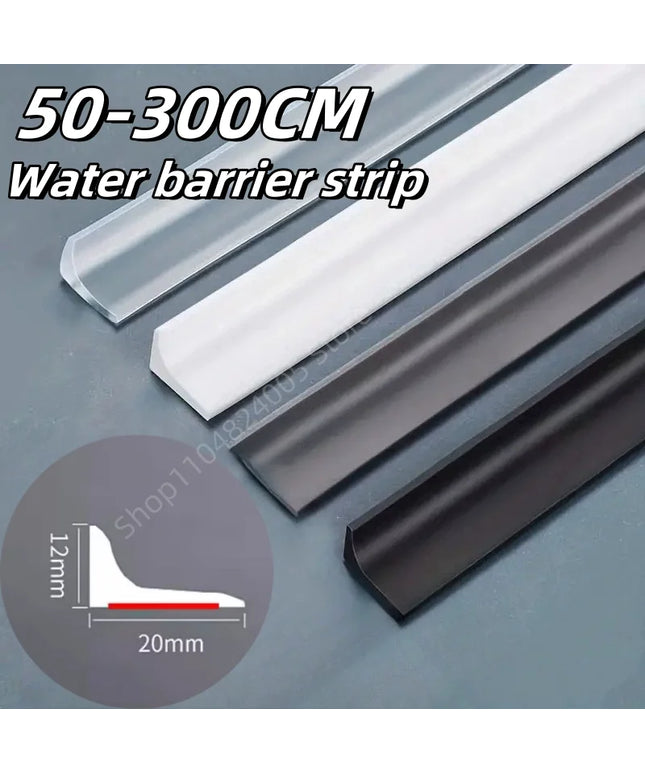 Self-Adhesive Silicone Bathroom Retention Water Retaining Strip Bendable Bathroom Door Washing Machine Shower Dam Barrier