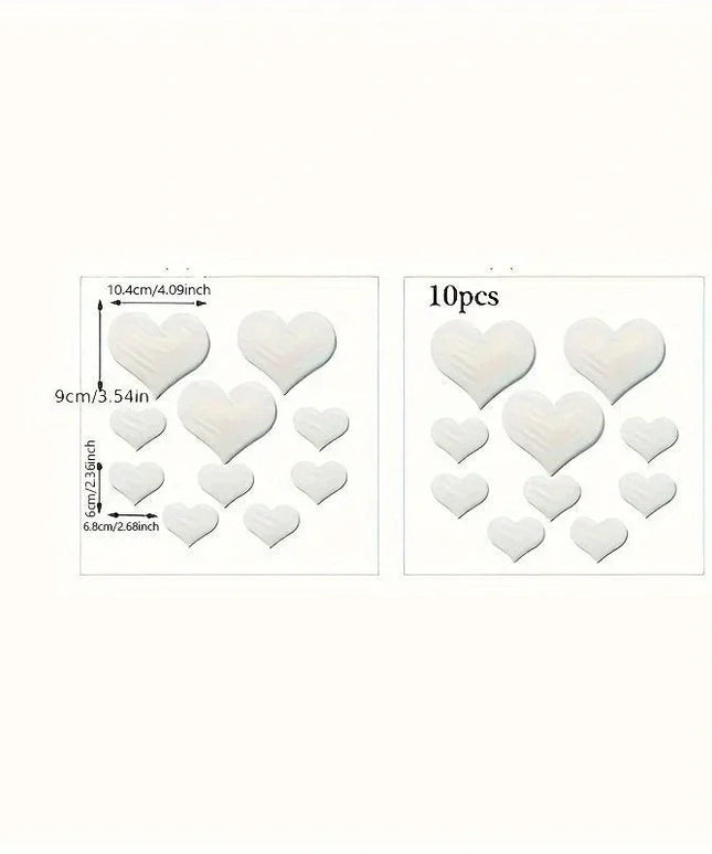 1Set 3D Love Hearts Mirror Wall Sticker Decal Wall Art Removable Wedding Decoration Kids Room Decoration Toilet Table Stickers