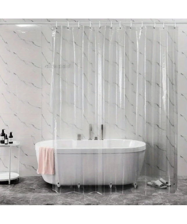 1PC PEVA Shower Curtain Waterproof Plastic Clear Bath Curtains Bathroom Curtains Home Decoration with Hooks